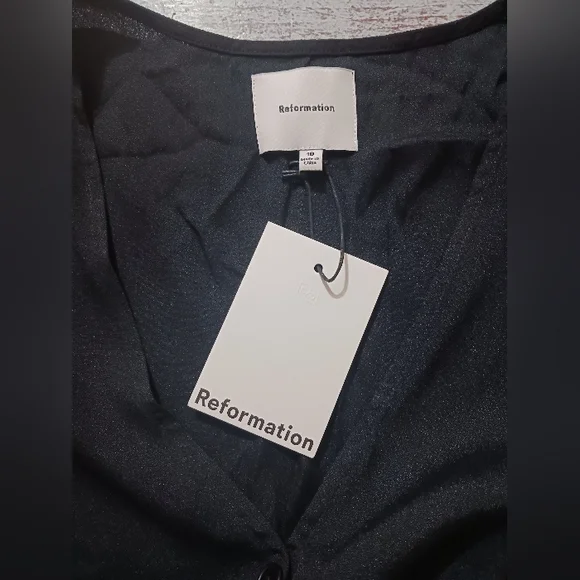 NWT Reformation France Black Jumpsuit Size 10 - Picture 8 of 10